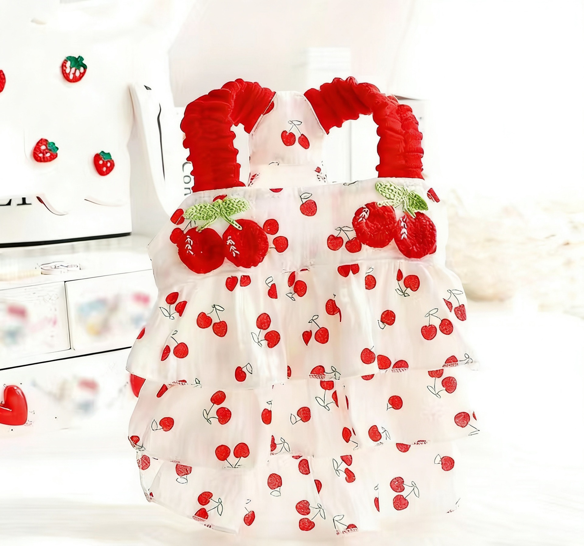 체리 플리츠 스커트