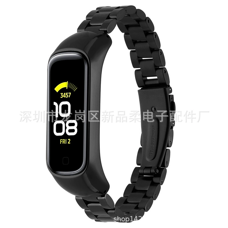 Подходит для Galaxy Fit2 SM-R220 ремешок с тремя звеньями из нержавеющей стали, рамка для ремешка FIT2, стальной ремешок с тремя звеньями