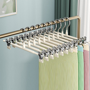 Pants Rack Clothing Store Pants Clip Hanger Household Seamless Storage Pants Hanging Plastic Pants Hanging JK Skirt Clip Anti-Ruffle Clothes Hanging
