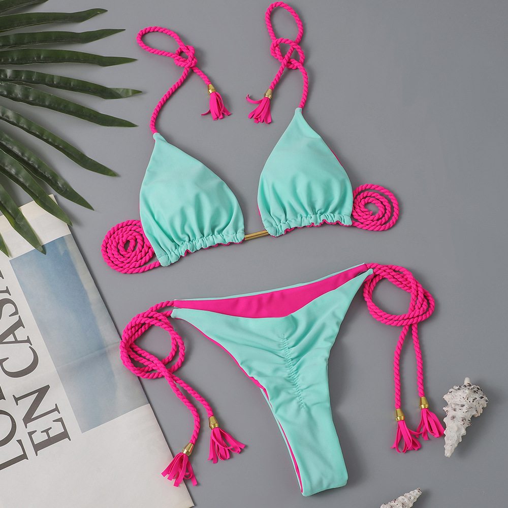 Women's Solid Color 2 Piece Set Bikinis display picture 3