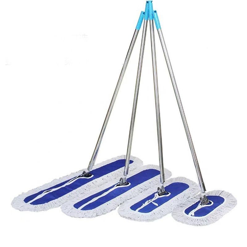 School Cotton Thread Dust Push Flat Mop Row Mop Dust Push Large Flat Mop Household Stainless Steel Pole Shopping Mall Hotel