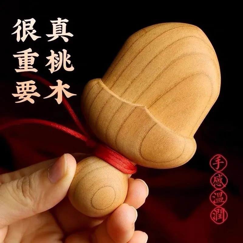 抖音网红桃木小胖刀尚方饱剑挂件小李肥刀桃木宝剑手工吊坠手把件