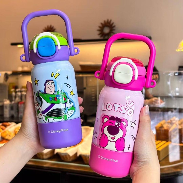 Toy Story 316 tazas de acero inoxidable de dibujos animados portátiles tazas de agua de paja estudiantes de alto valor facial