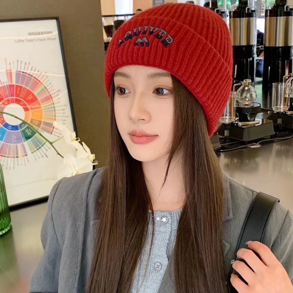 Cadeau de Nouvel An Petit Chaperon Rouge Unisexe Bonnet en Laine Tricoté Chaud pour la Chaleur de l'Automne et de l'Hiver_voghion.com