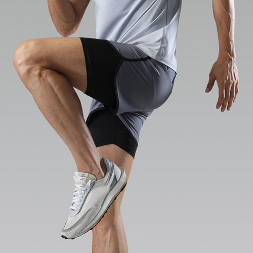 Men's 2024 Summer Quick-Dry Sports Shorts High-Elastic Training Breathable Running Fitness False Two-Piece Underwear-Proof Yoga Pants