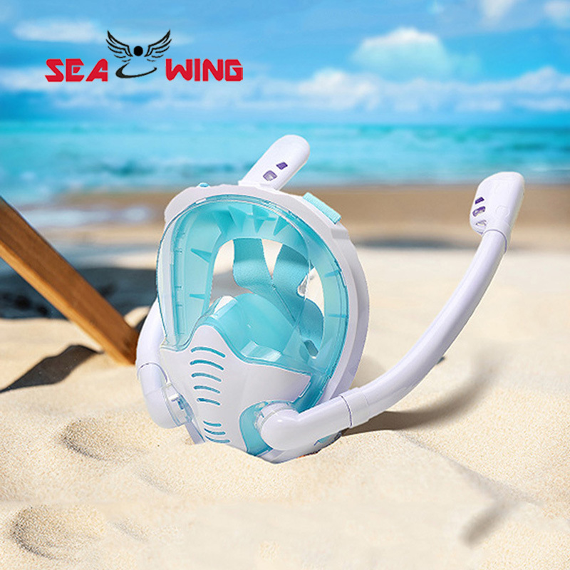 Double tube diving mask new full dry type gopro children snorkeling silicone mask swimming goggles swimming equipment