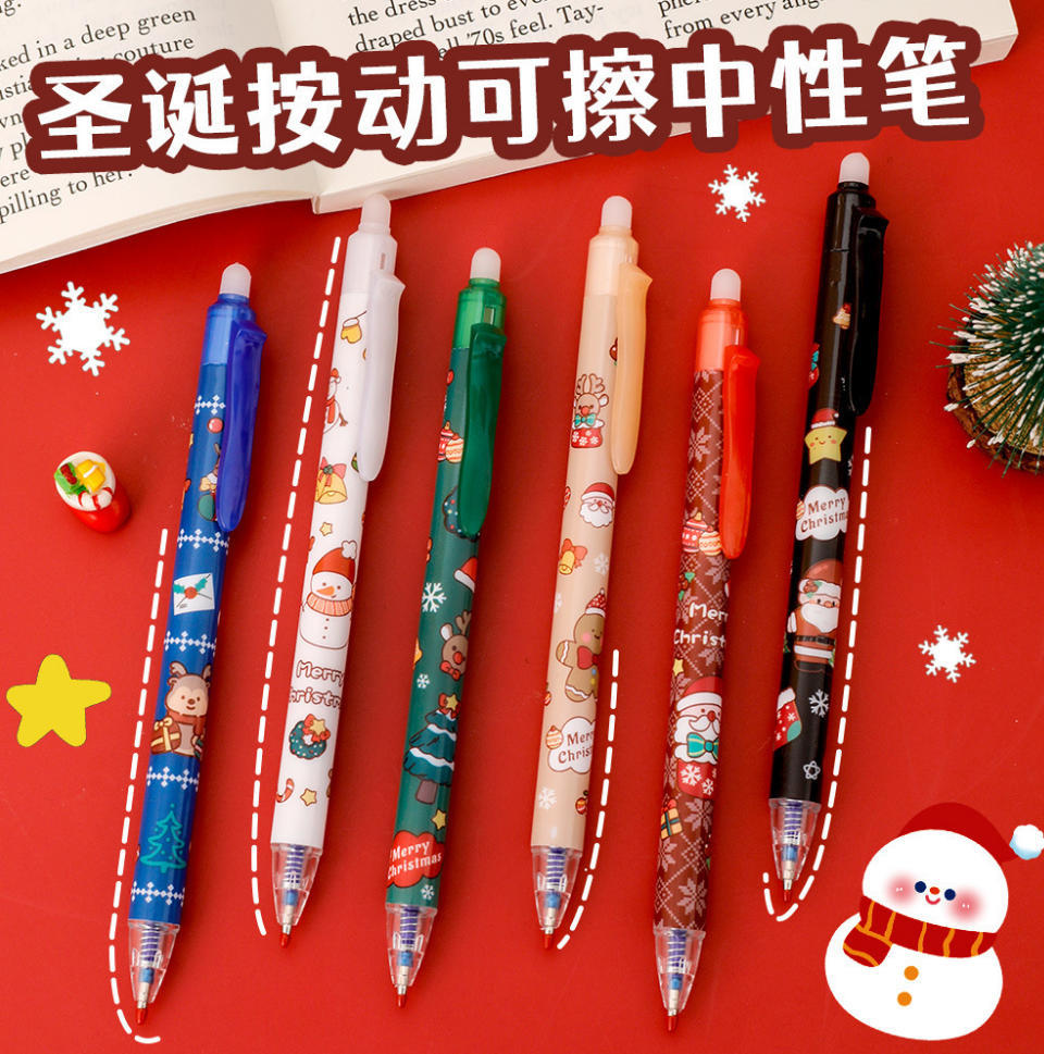 Papelería de Navidad debe ser un bolígrafo de goma de dibujos animados de alto valor creativo para regalos de Santa Claus