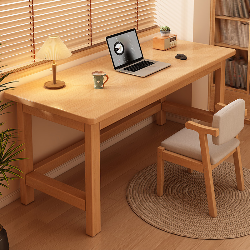 Solid Wood Desk Thickened Desktop Home Office Desk and Chair Workbench Rectangular Bedroom Computer Desk Simple Desk