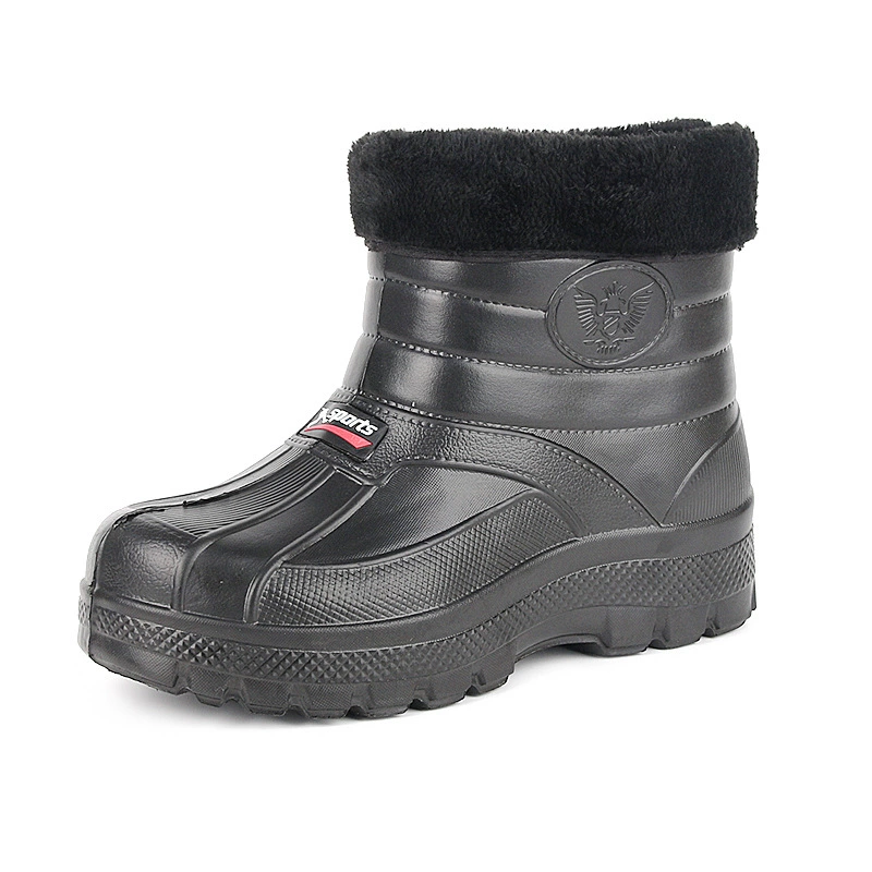 Зимние зимние сапоги с высокой талией, мужские непромокаемые теплые хлопковые туфли из ЭВА, легкая уличная охлаждаемая рабочая обувь для шеф-повара для автомойки
