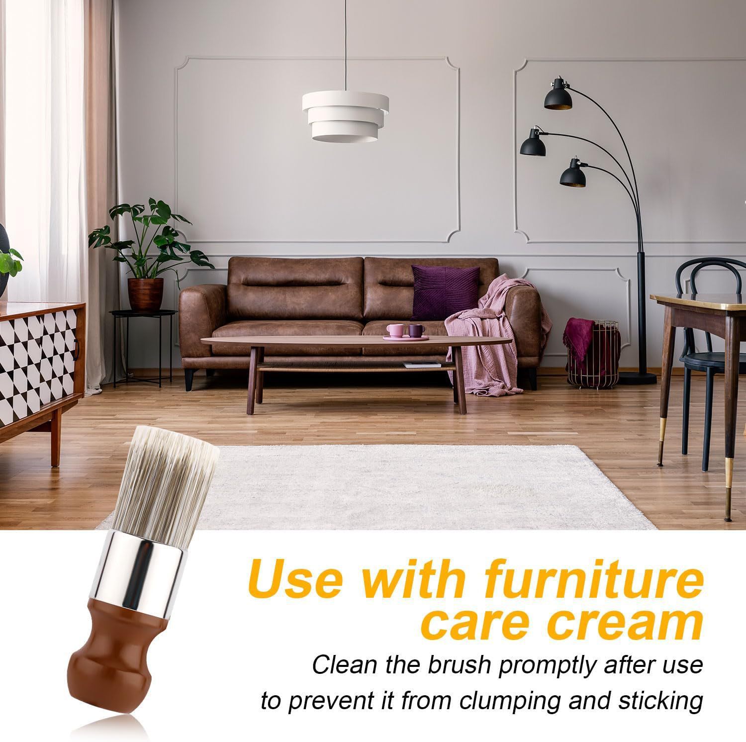 브러쉬용 크로스보더 Wise Owl Furniture Salve Owl 가죽 가구 연고 브러쉬
