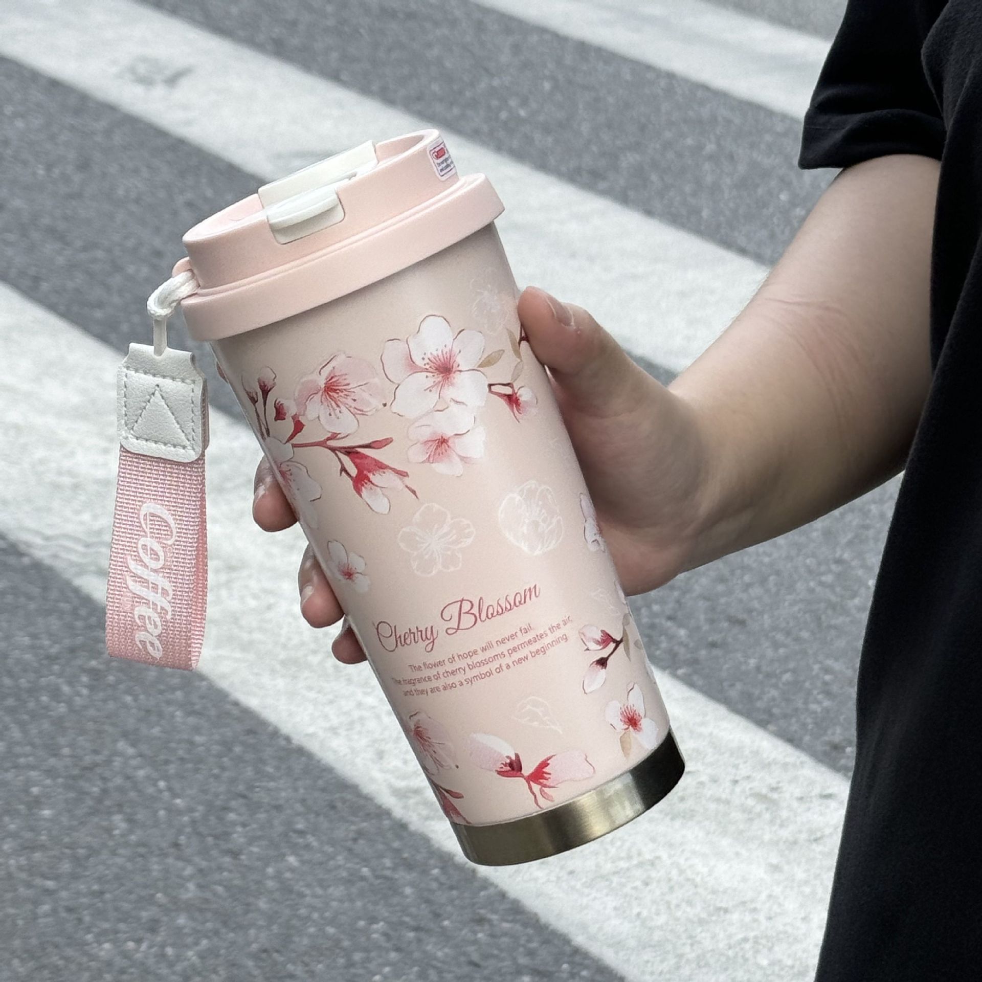 Nueva orquídea de campana 316 taza de alumno de alto valor ins taza de paja con cuerda taza de café de jardín de verano