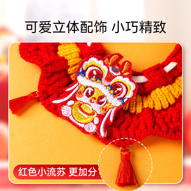 Collar de Año Nuevo rojo para gatos pequeños perros grandes accesorios adorables para mascotas collar de Año Nuevo