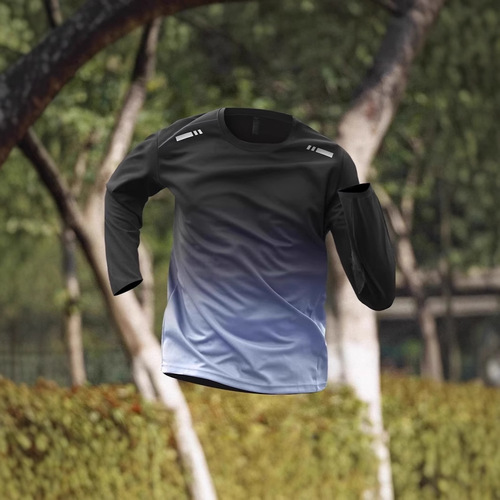 Mesh Ice Silk Long-Sleeve Men's Autumn Sports Casual Training Quick-Dry Exercise Top Outdoor Sun Protection Running T-Shirt