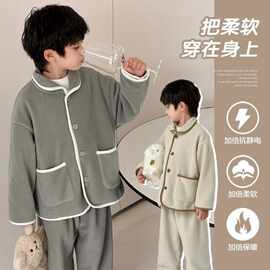 童装男童睡衣春秋批发新款儿童家居服套装男孩长袖秋冬加绒中大童