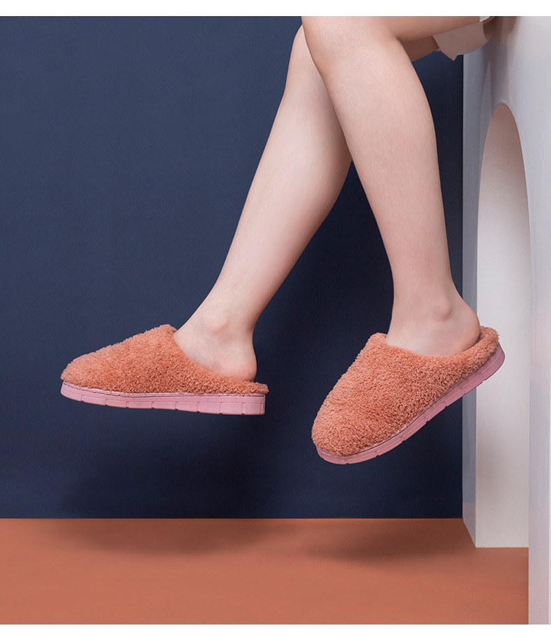 Unisex Casual Solid Color Round Toe Cotton Slippers display picture 1