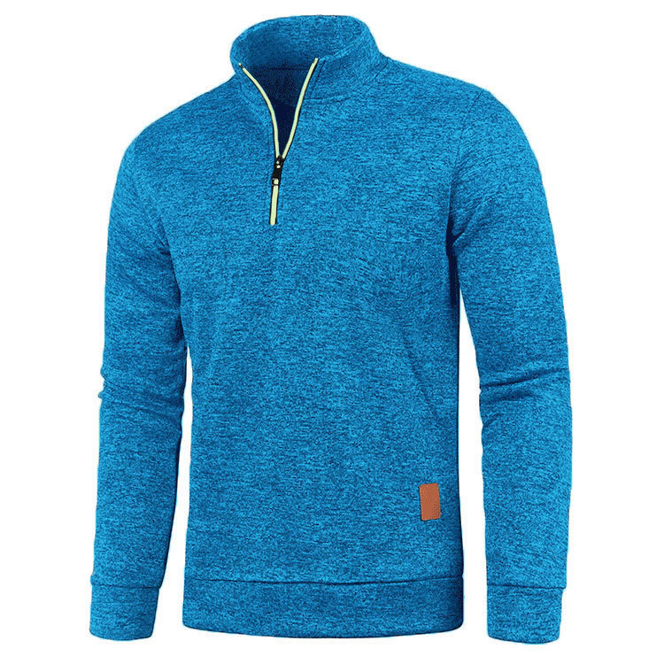 Men's Oversized Quarter Zip Knitted Sweater Plus Size Pullover_voghion.com
