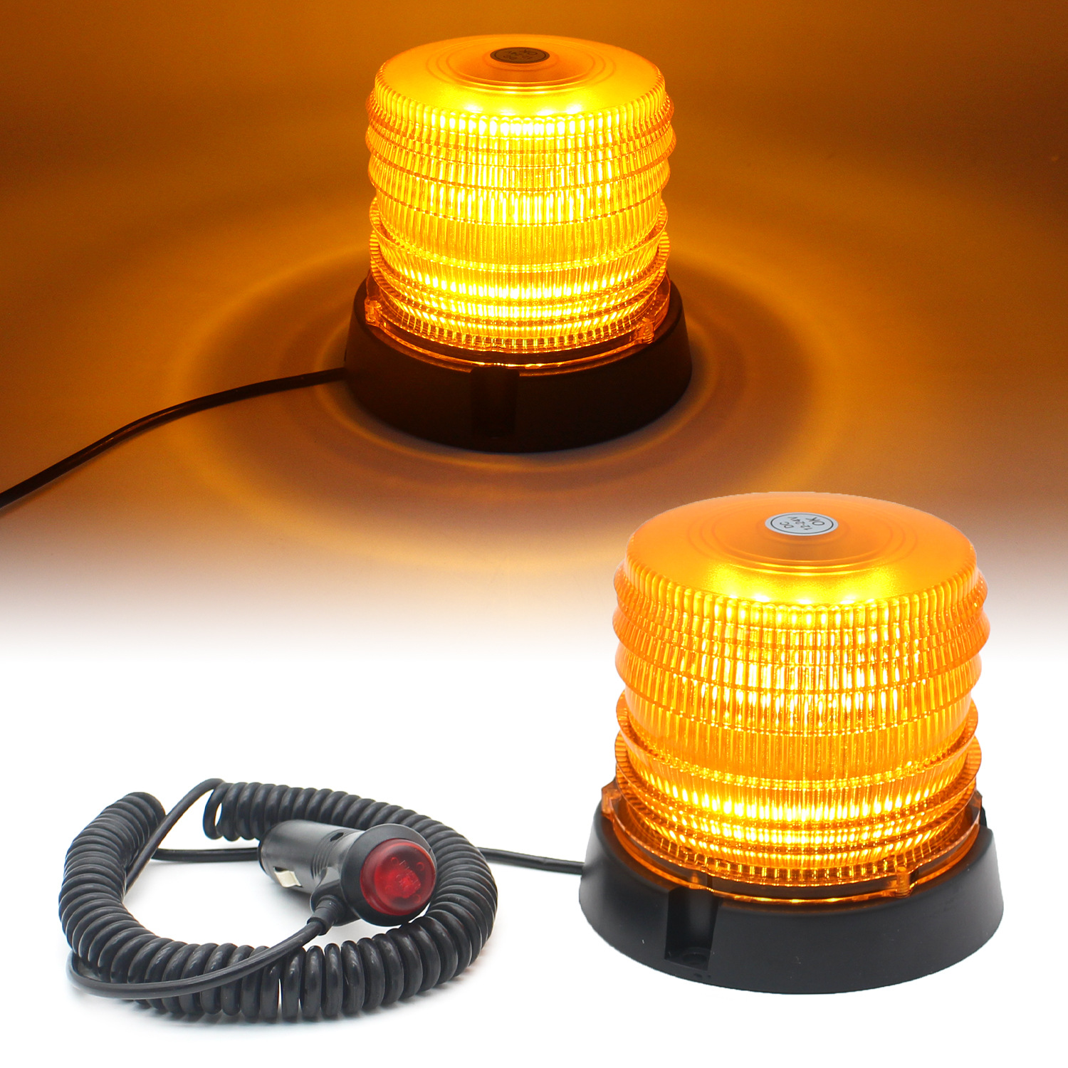 60LED сигнальная лампа маяка янтарь безопасности вспышка с магнитным для грузовика трактора транспортного средства