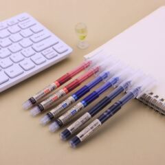 高品質でシンプルな0.5MM直液式ボールペン、速乾性、大容量、試験用サインペン、卸売