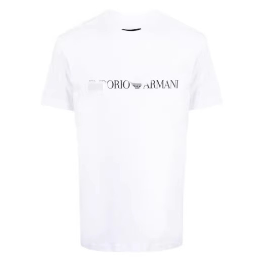 Cross-Border Direct Supply of Ea Men's Short-Sleeved T-Shirts with Three Labels, Round Neck, Summer Sweat-Absorbent Pure Cotton Casual Sports Half-Sleeved T-Shirts