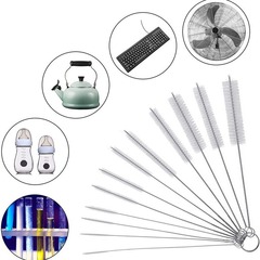 Factory Direct Sales Stainless Steel Test Tube Brush Sipper Brush 13-Piece Set Spout Cleaner, Nylon Baby Bottle Brush Cup Brush