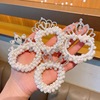 Children's tiara from pearl for princess, cute hair rope, hair accessory