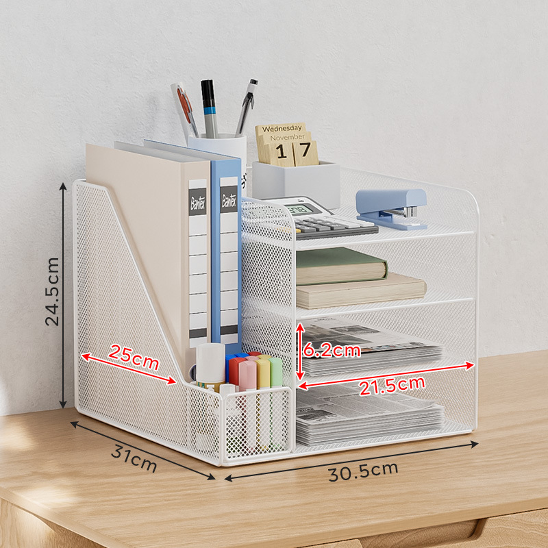 デスクファイル収納ラック垂直フォルダー収納ボックスデスクトップ本棚ファイルラックペンホルダー文具卸売|undefined