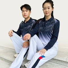 中高端夏季薄款长袖长裤健身套装运动会出场服初中高中生训练服