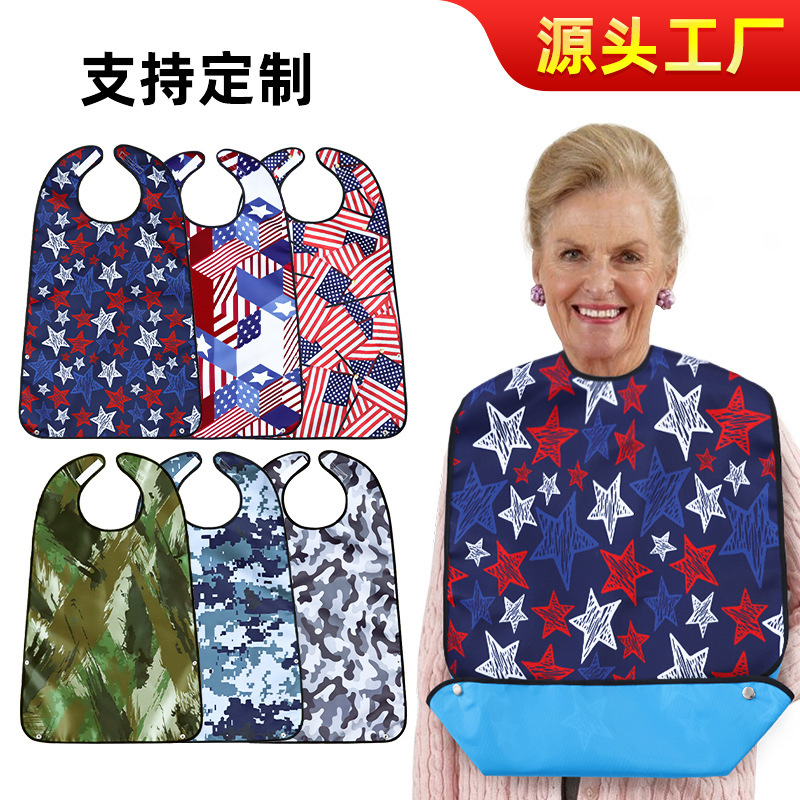 Amazon Best Selling Cross-border Supply Bibs for the Elderly People's Eating Slip Towel for the Elderly People's Eating Waterproof Pocket for Adults Amazon Best Selling Cross-border Supply Bibs for the Elderly People's Eating Slip Towel for the Elderly People's Eating Waterproof Pocket for Adults