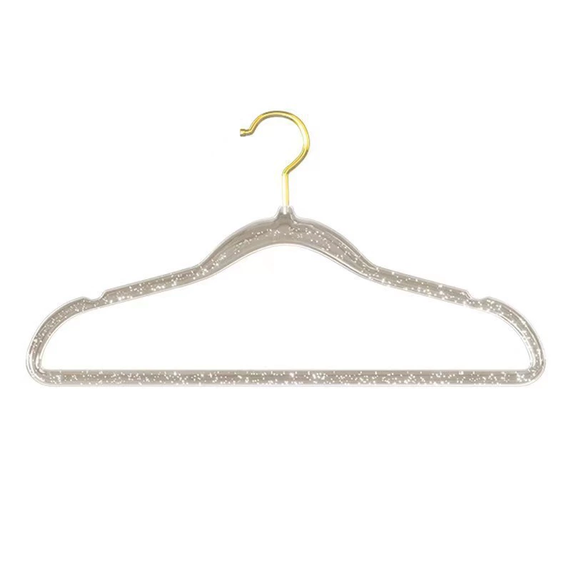 Acrylic transparent hanger, cute double‑position drying rack, clear body with gold/silver hooks
