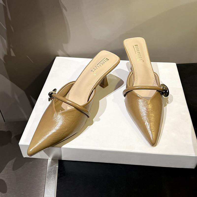 2026 nuevo tipo de verano con zapatillas de cabeza de bolsillo con hebilla de talón delgado zapatillas de tacones altos para mujeres con punta universal image 9