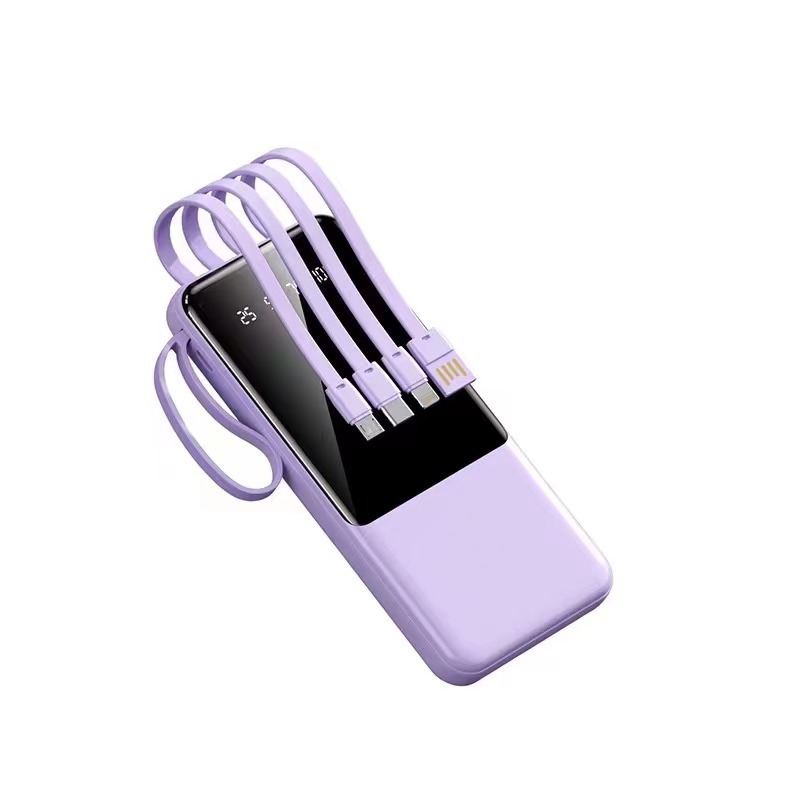 Pantalla digital de carga rápida con soporte de teléfono móvil de cable de cuatro hilos portátil al aire libre de alta capacidad de alimentación móvil de carga rápida cuerda de suspensión