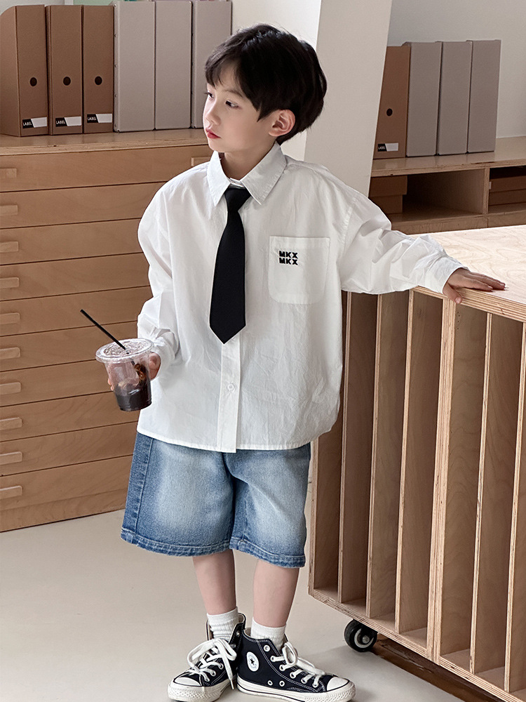 Camisas de niños McCarthy, abrigos de algodón para niños, camisas de mangas largas para niños, 2025 otoño, nueva camisa de moda infantil