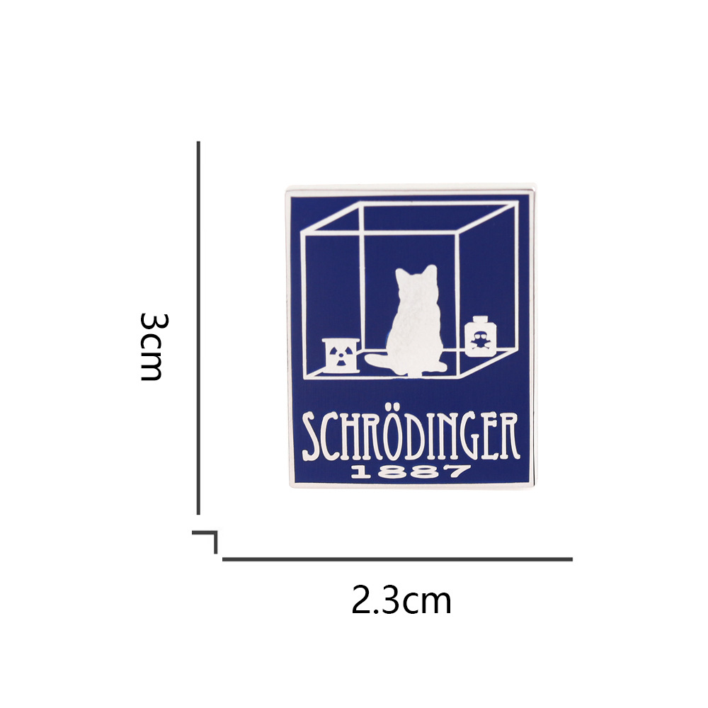 Creative Schrödinger's Cat Science Concept Brooch Quantum Physics Experiment Metal Badge School Bag Pin Accessories