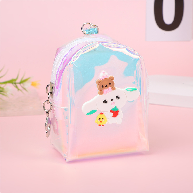 Nuevo bolso de cambio de gelatina transparente portátil mini bolso de llaves de dibujos animados Kuro lindo bolso de almacenamiento de auriculares