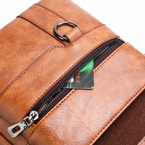 Cross-border Business Men's Single-Shoulder Bag, Large-Capacity, Wear-Resistant PU Crossbody Bag, Multi-Functional, Water-Resistant Small Crossbody Bag for Foreign Trade
