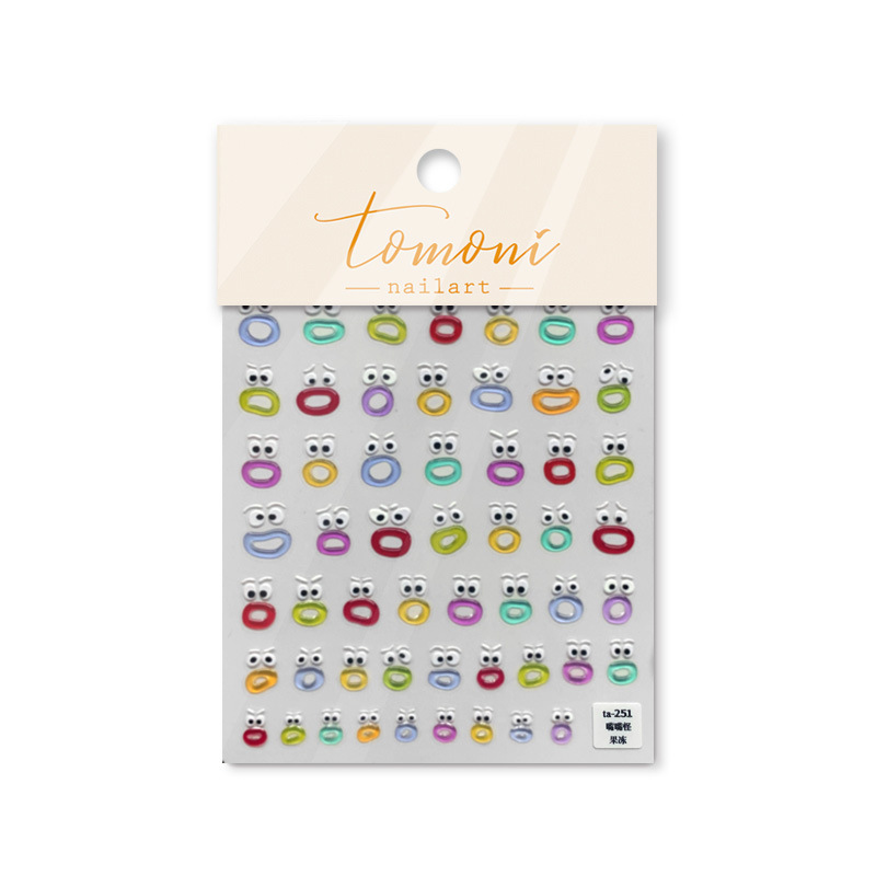 Marca tomoni Tata cooperación jalea uñas pegatinas japonés lindo uñas pegatinas boca monstruo TA251