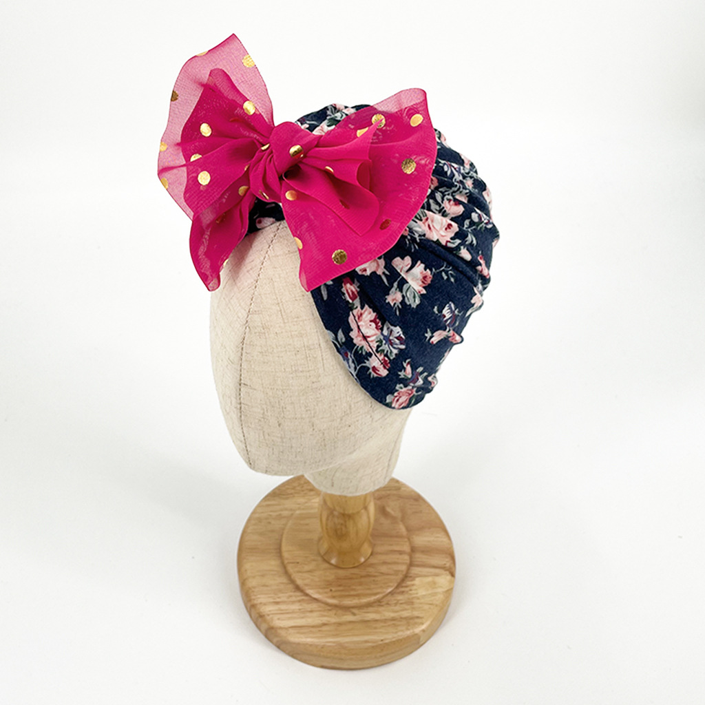 Baby Girl's Cute Flower Printing Baby Hat display picture 4