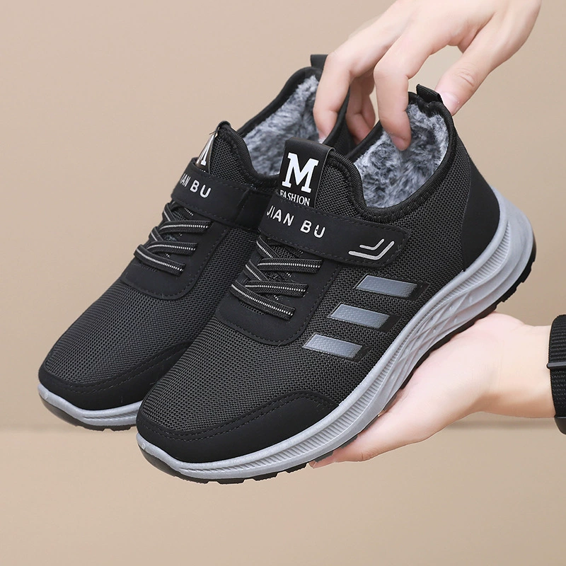 2023 новые зимние мужские хлопковые сапоги на флисовой подкладке, теплые зимние сапоги для мужчин среднего и пожилого возраста, обувь для пап, ленивая обувь