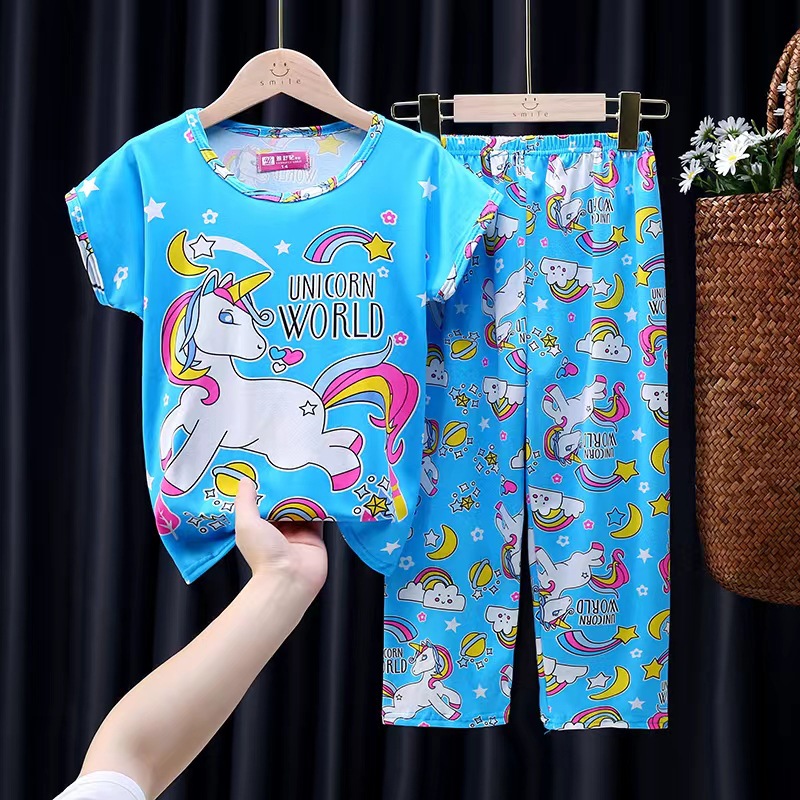 Z-Conjunto corto y largo-Arco iris caballo azul