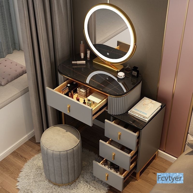 Modern Minimalist Small Apartment Dressing Table New Integrated Storage Cabinet Bedroom Small Light Luxury Trendy