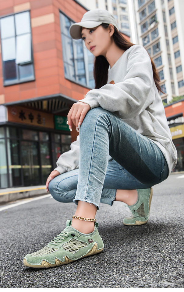 Giày thể thao unisex cỡ lớn thoáng khí lưới mùa hè, đế bằng — Z8808 kaki, Z8808 màu hồng, Z8808 màu nâu, Z8808 màu xám chi tiết 17