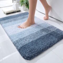 跨境简约渐变仿羊绒浴室专用地垫卫生间防滑吸水脚垫入户装饰门垫