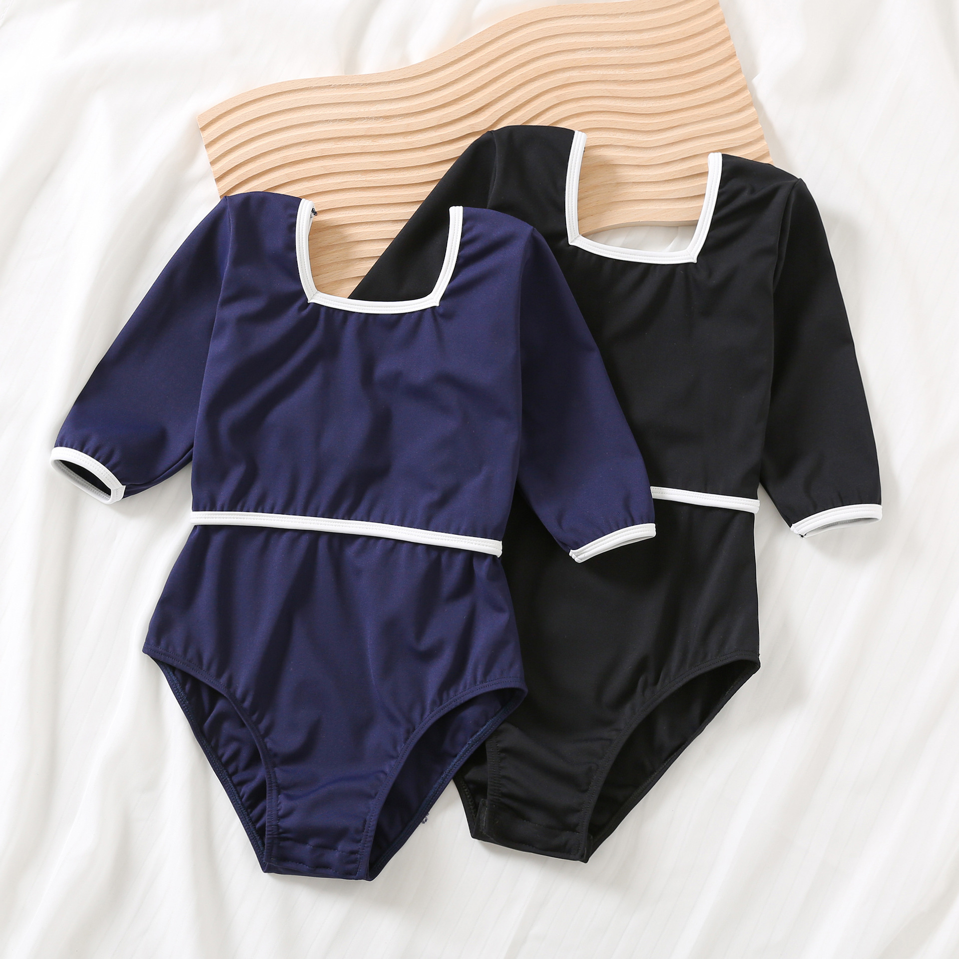 Dancing Children's Women's Summer Mid-Sleeve Chinese Dance Ballet Practice Suit One-Piece Training Suit Fitness Suit Gymnastics Girl