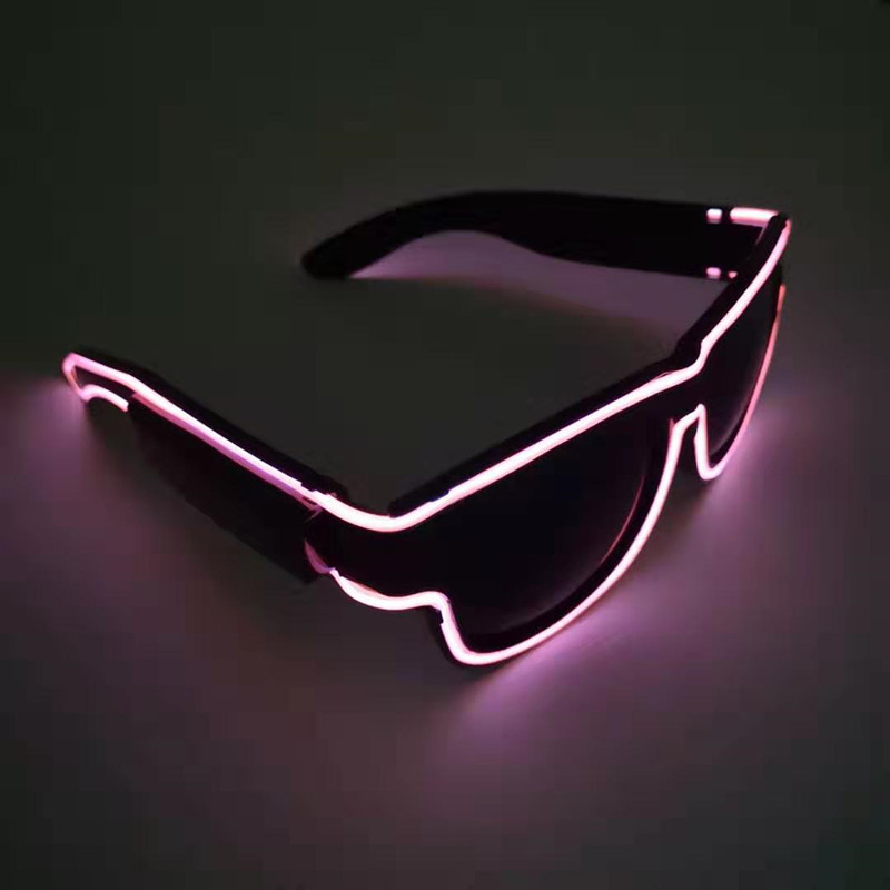 Fabricante suministro de gafas luminosas inalámbricas recargables de luz fría, gafas luminosas transfronterizas de discotecas, bares, fiestas, gafas luminosas LED