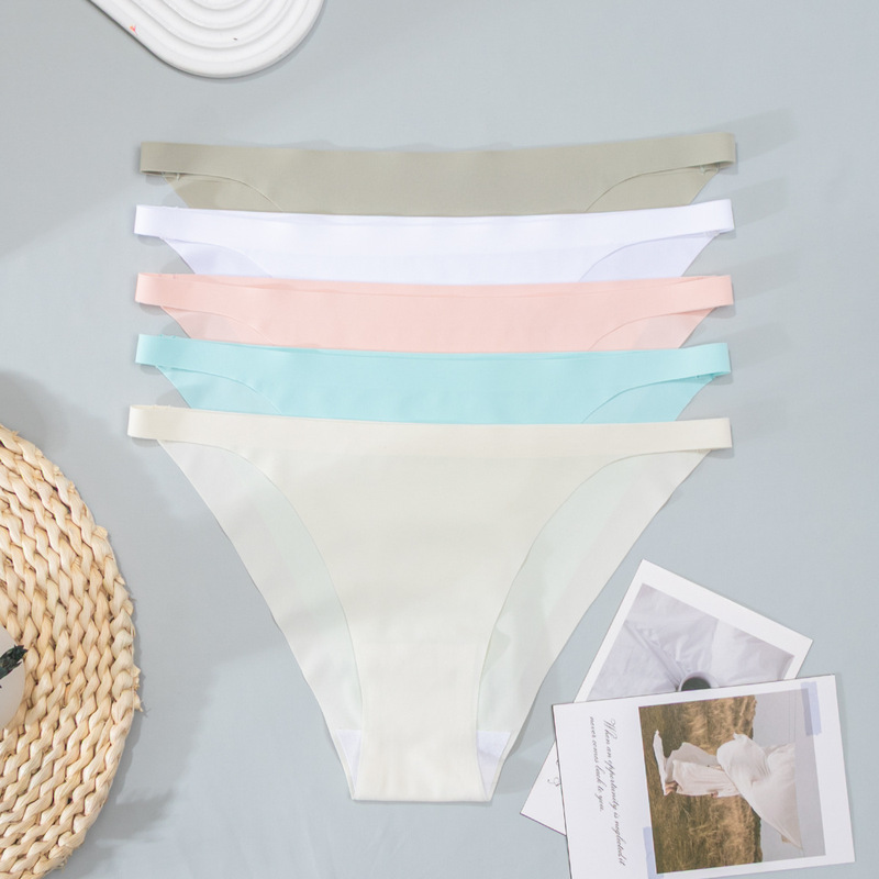 European and American Seamless Women's Low-Waist Sexy Underwear Women's Abstinence Thin Invisible Thin Strap Bikini Ice Silk Underwear