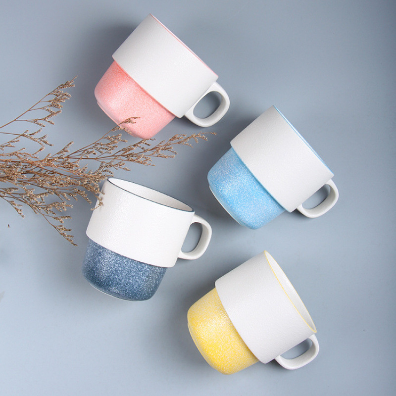 Taza de estilo japonés Taza apilada Yuxue Longling Copo de nieve Taza de porcelana vidriada Taza de agua Taza de pareja