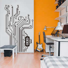Circuit board线路板电子元件贴花wall decor跨境亚马逊DW11710