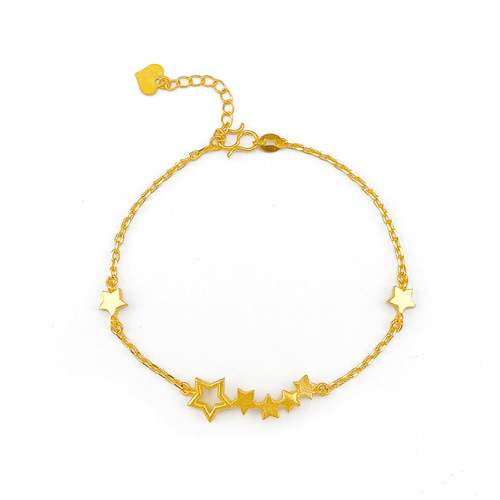 Pure copper plated with 18k gold, thin star bracelet for women, small fresh ins style student model, small star sand gold bracelet for women
