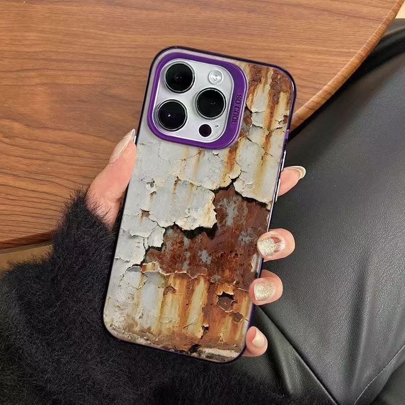 Retro Hard Case For Iphone Pro Max Silver Metal Protective Cover_voghion.com