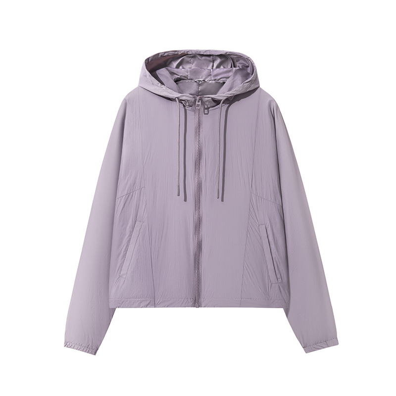 Chaqueta de Protección Solar con Capucha para Mujer Nailon Protección UPF50+ Cortavientos para Exterior